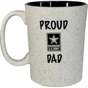 US Army PROUD DAD Speckle Two-Tone Ceramic Mug - 15 Oz.