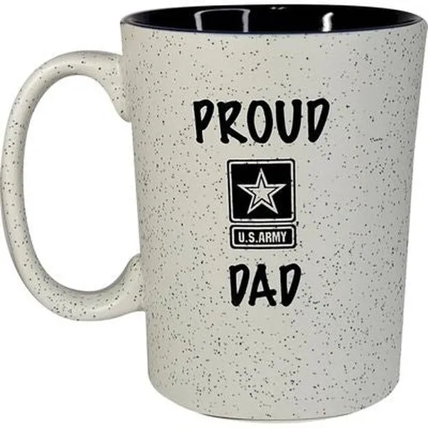 US Army PROUD DAD Speckle Two-Tone Ceramic Mug - 15 Oz.