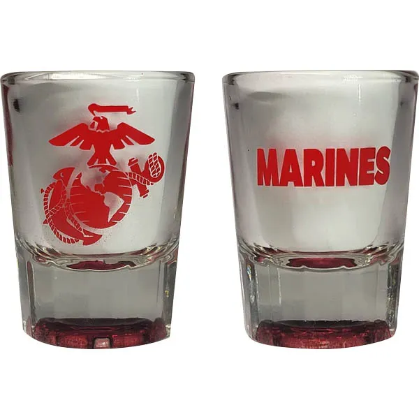 US Marine Corps on 2 oz Clear Fluted Shot Glass