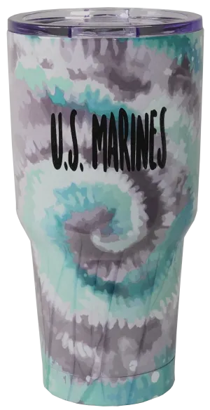 U.S. Marines Imprint on Tye Dye Stainless Tumbler - 28 oz.