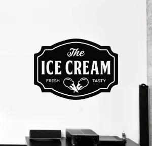 VVWV The Ice Cream Wall Stickers for Home Shop Ice Cream Parlor Kitchen Hall Wall Decor Stickers PVC Vinyl Decals L X H 85 X 55 CMS