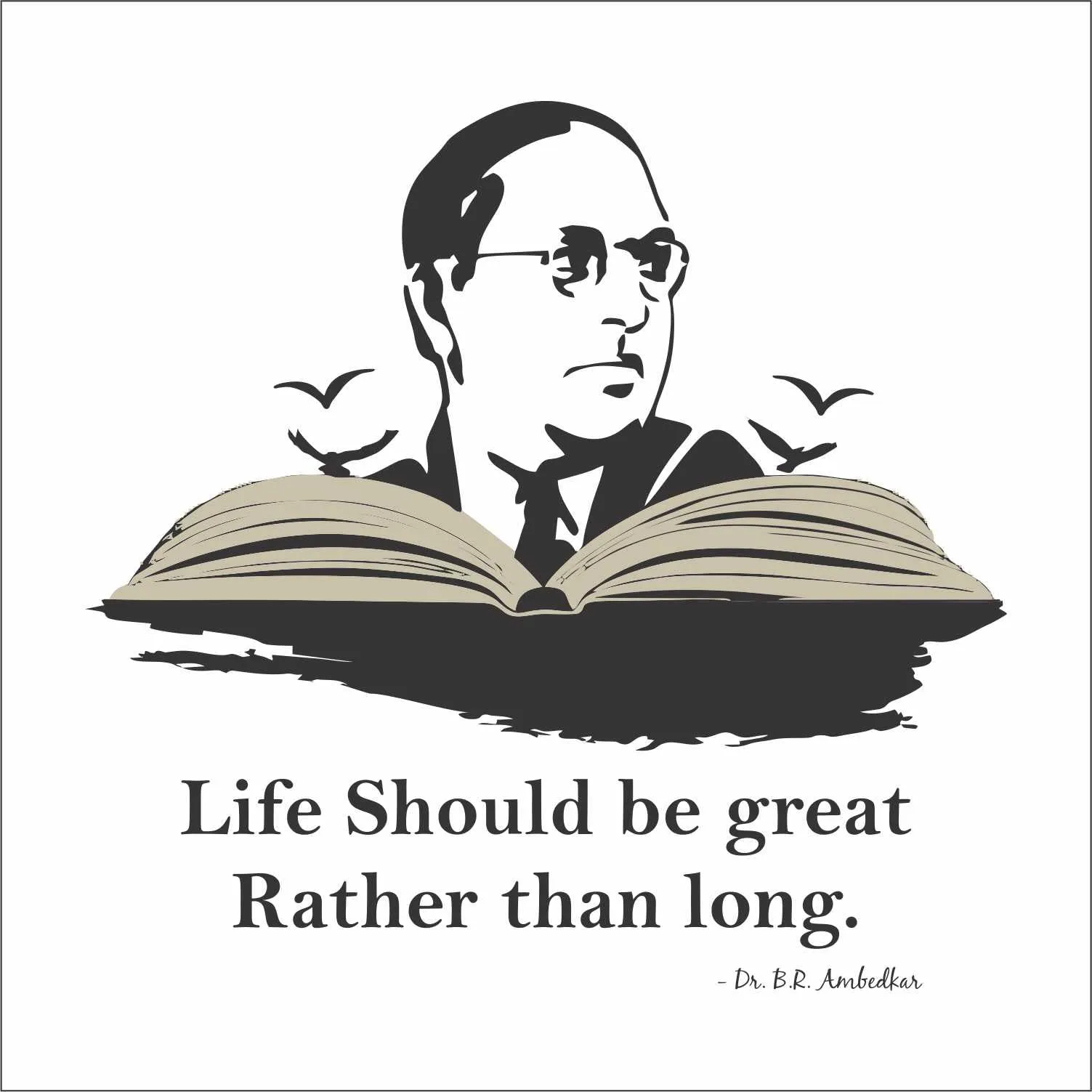 Wall Attraction™ bhim rao ambedkar Quote Wall Stickers & Murals Size - 60x58cm MD108_S