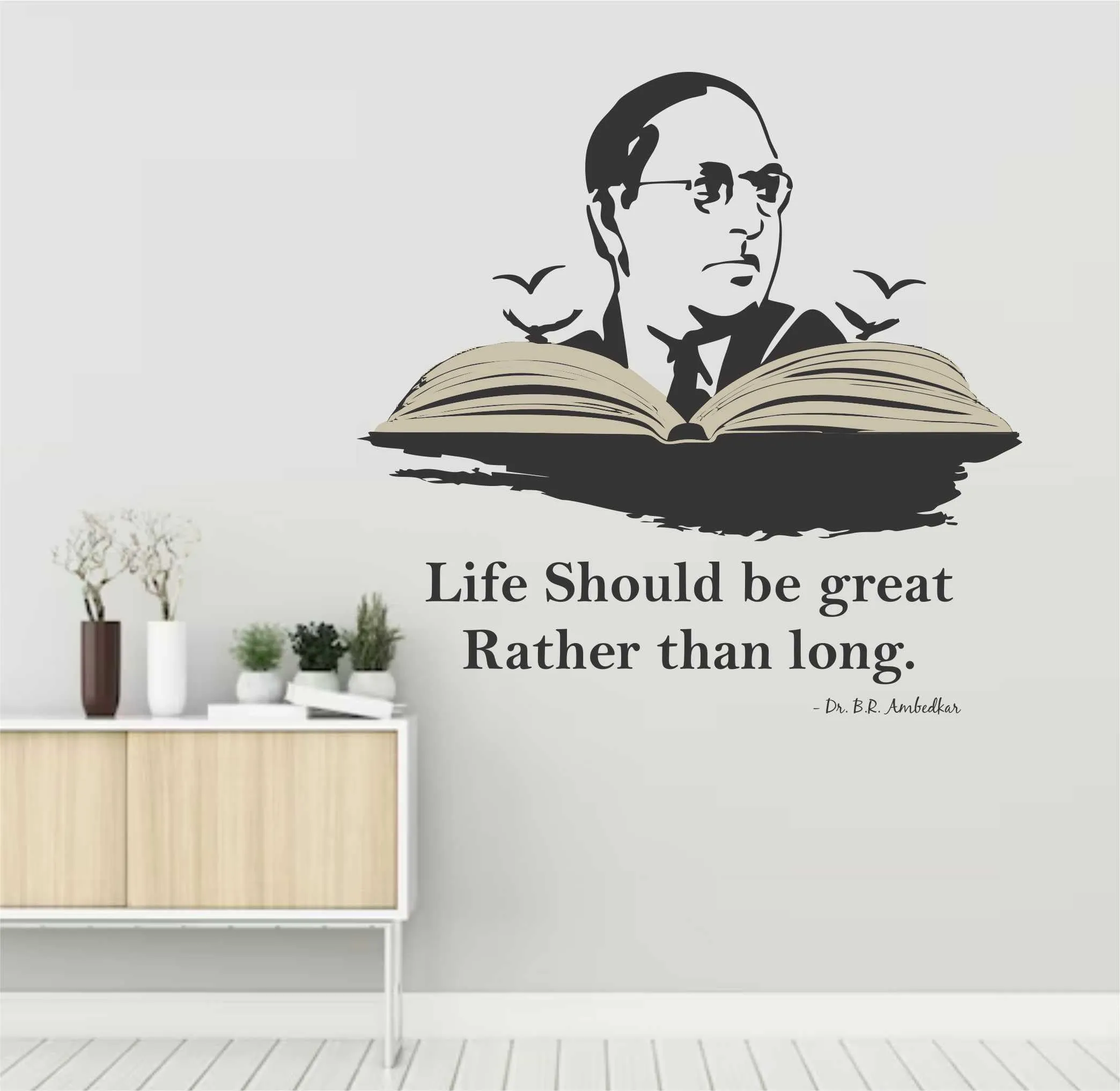 Wall Attraction™ bhim rao ambedkar Quote Wall Stickers & Murals Size - 60x58cm MD108_S