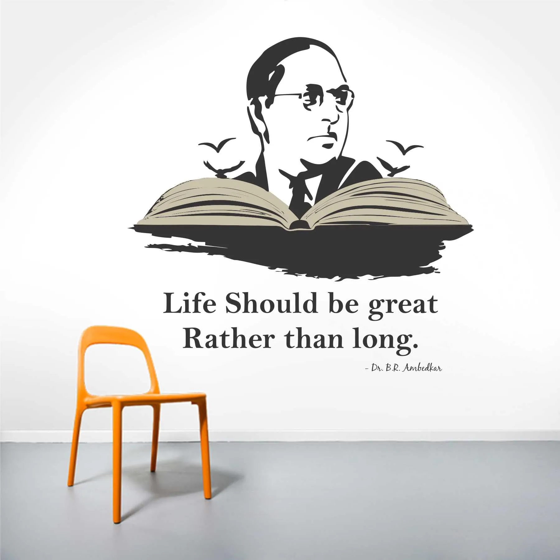 Wall Attraction™ bhim rao ambedkar Quote Wall Stickers & Murals Size - 60x58cm MD108_S