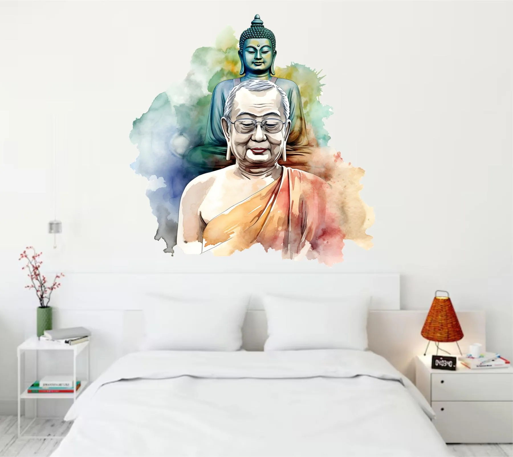 Wall Attraction™ Buddha with Monk Wall Stickers & Murals Size - 58x58cm MD176_S