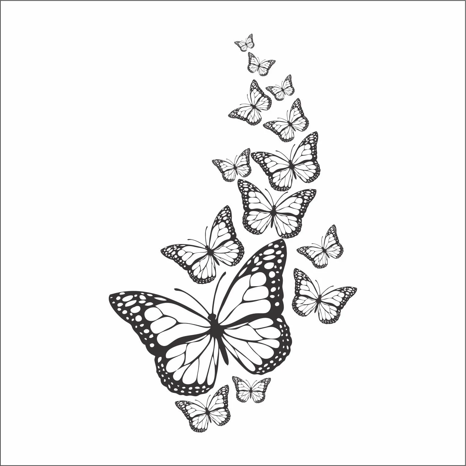 Wall Attraction™ Butterfly Wall Stickers & Murals Size - 35x58cm MD225_S