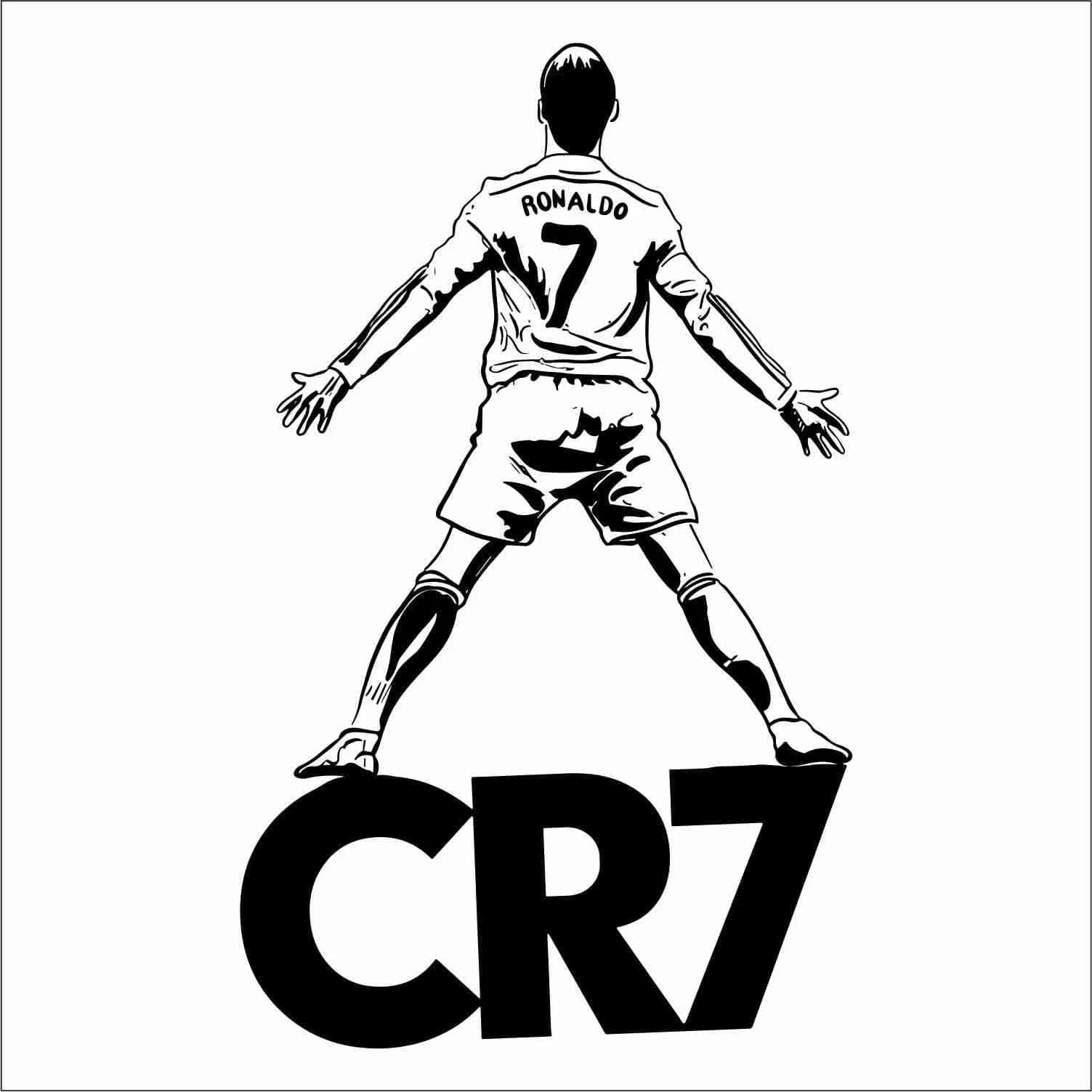 Wall Attraction™ Cristiano Ronaldo CR7 Wall Stickers & Murals Size - 45x76cm MD13_S