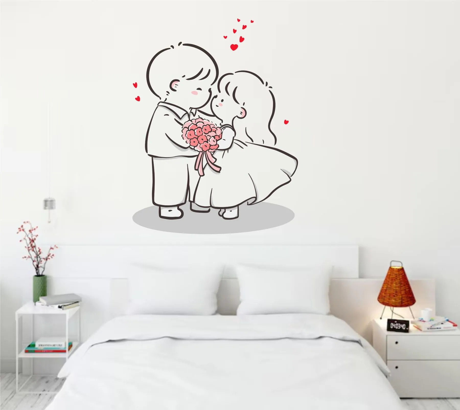 Wall Attraction™ Cute Couple Wall Stickers & Murals Size - 45x58cm MD224_S