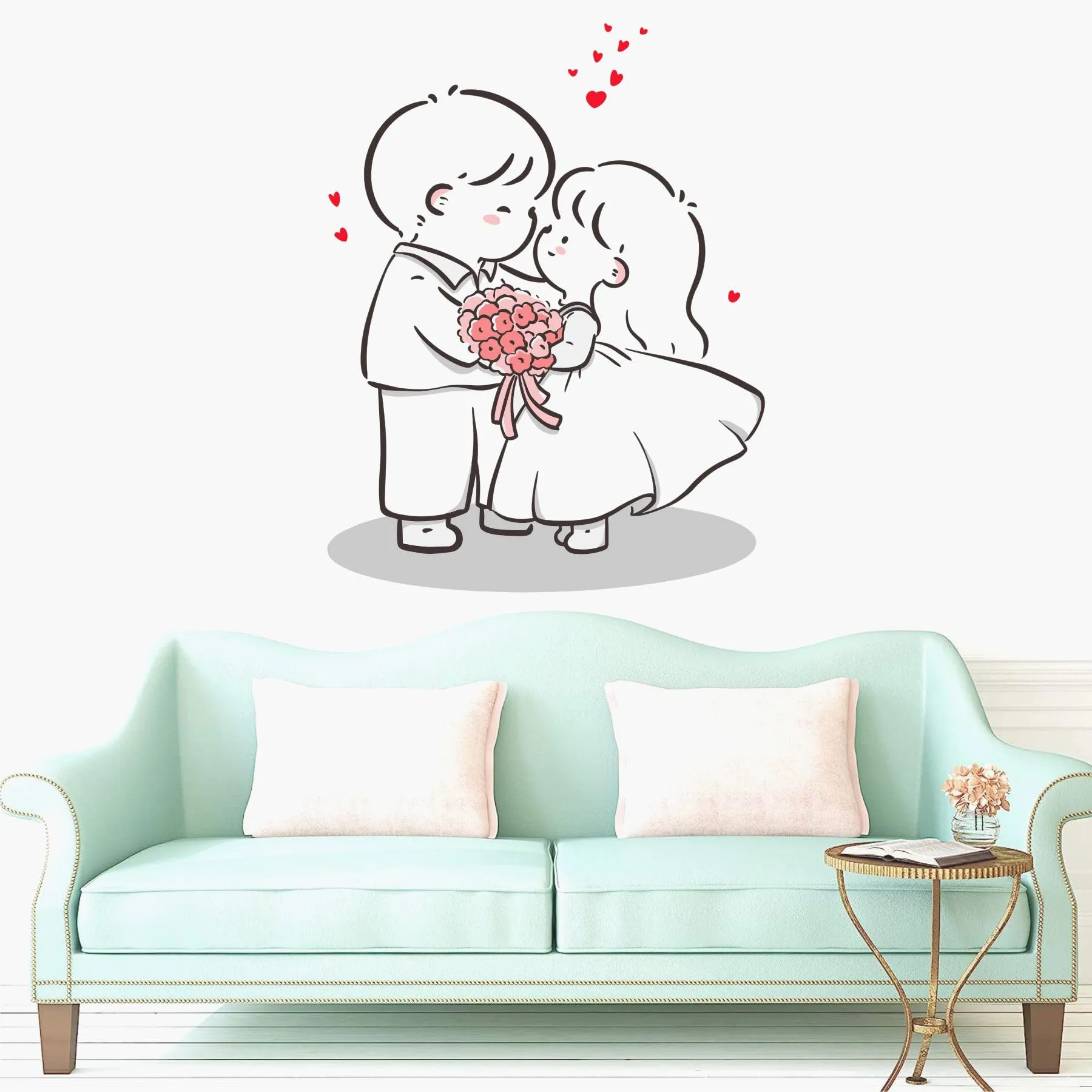 Wall Attraction™ Cute Couple Wall Stickers & Murals Size - 45x58cm MD224_S