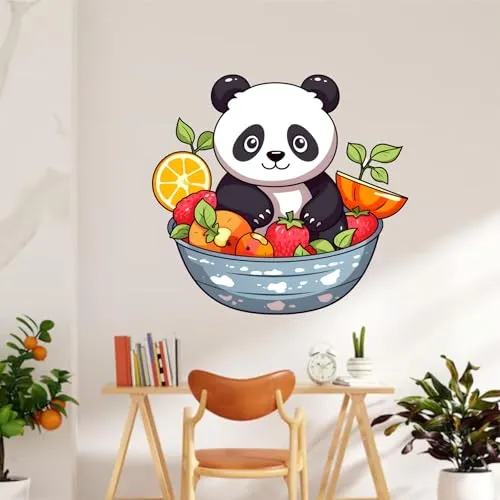 Wall Attraction™ Cute Panda in Bowl Wall Stickers & Murals Size - 58x58cm MD264_S