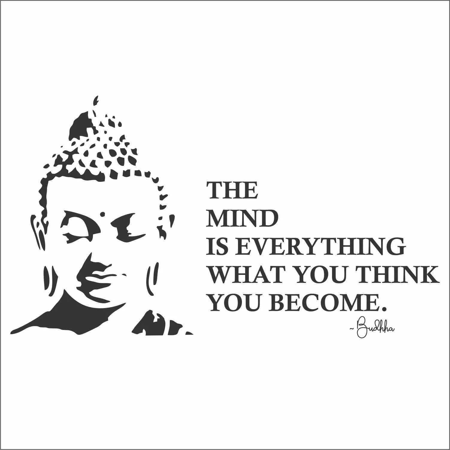 Wall Attraction™ Gautam Buddha Quote Wall Stickers & Murals Size - 96x55cm MD103_S