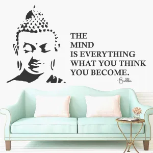 Wall Attraction™ Gautam Buddha Quote Wall Stickers & Murals Size - 96x55cm MD103_S