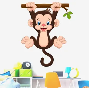 Wall Attraction™ Hanging Monkey Wall Stickers & Murals Size - 53x66cm MD193_S