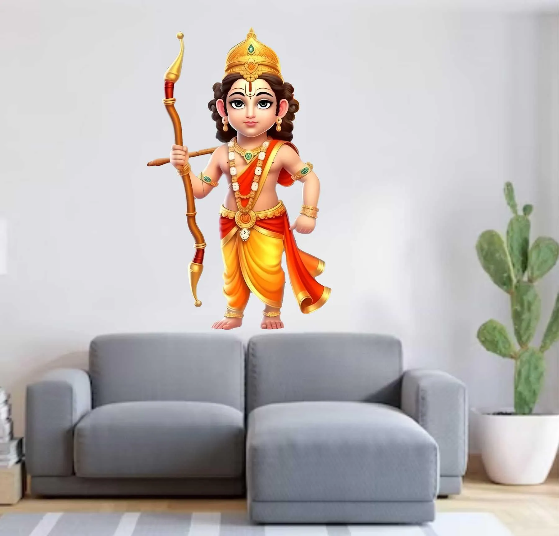 Wall Attraction™ Kid Shree Ram Wall Stickers & Murals Size - 35x58cm MD46_S