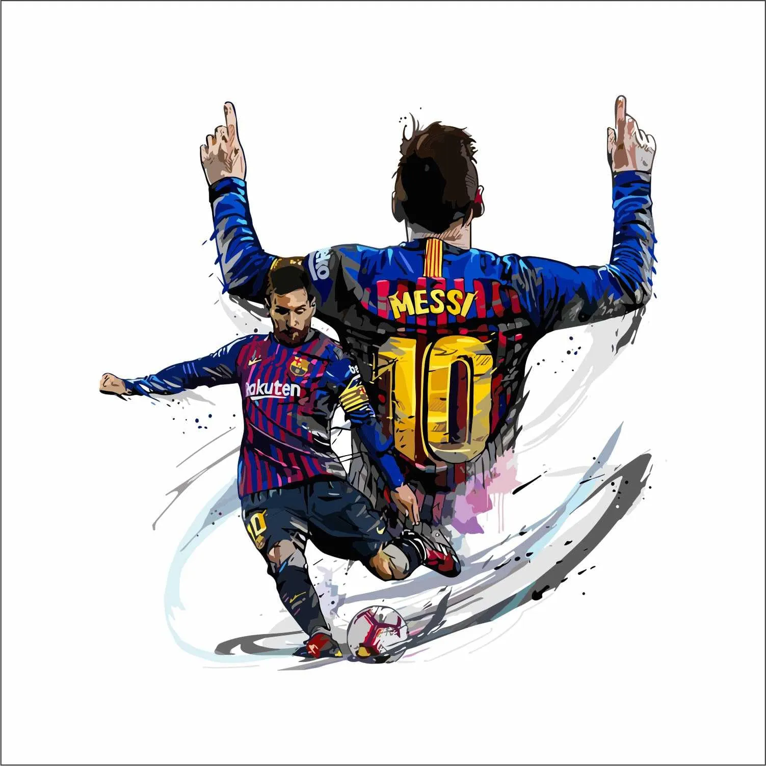 Wall Attraction™ Lionel Messi Wall Stickers & Murals Size - 60x60cm MD06_S