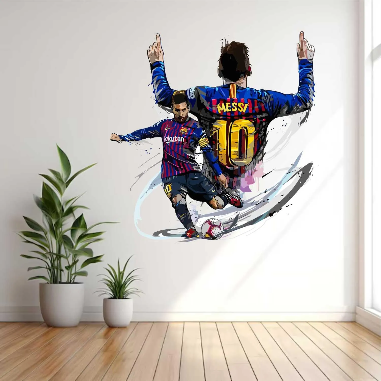 Wall Attraction™ Lionel Messi Wall Stickers & Murals Size - 60x60cm MD06_S