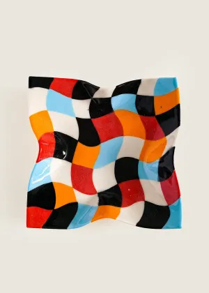 Wavy Patchwork Small Checked Handkerchief Dish