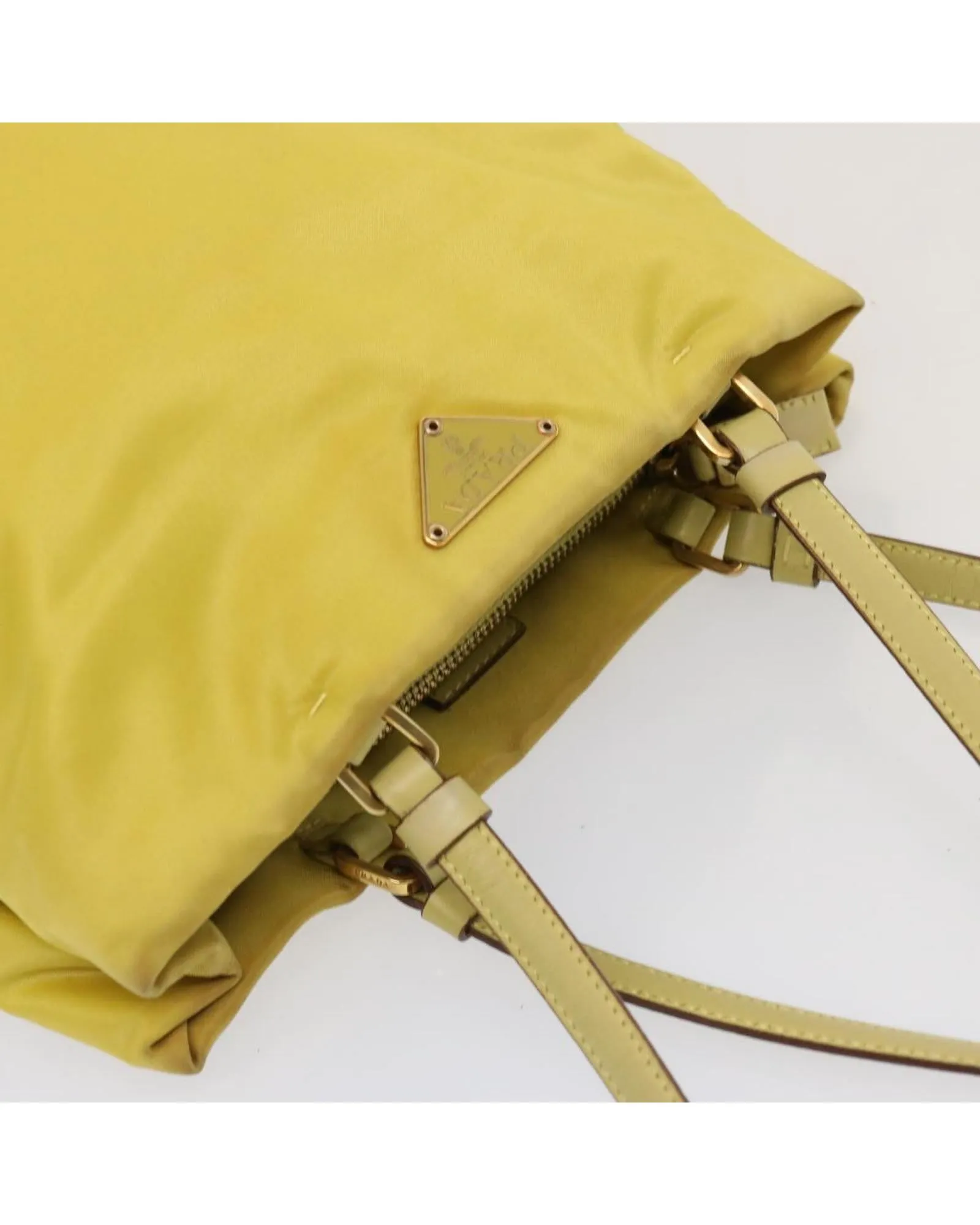 Yellow Nylon Tote Bag with Guarantee Card - Made in Italy